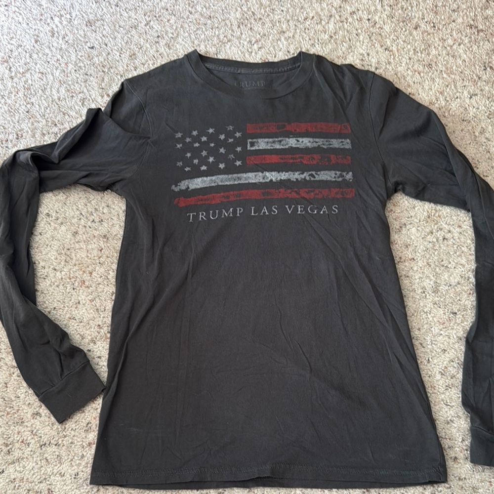 Black Long Sleeve Shirt with Flag Design